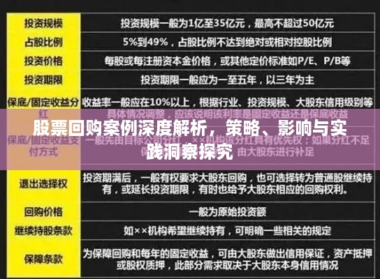 股票回購案例深度解析，策略、影響與實踐洞察探究