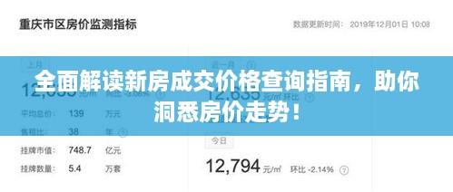 全面解讀新房成交價格查詢指南，助你洞悉房價走勢！