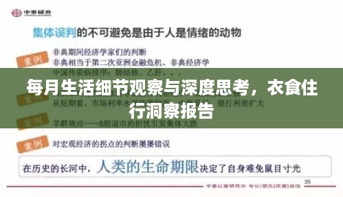每月生活細(xì)節(jié)觀察與深度思考，衣食住行洞察報告