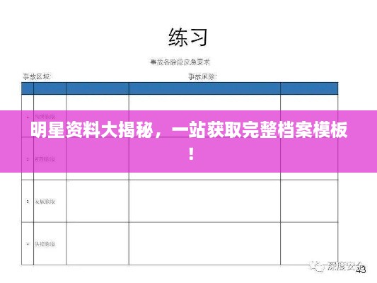 明星資料大揭秘，一站獲取完整檔案模板！