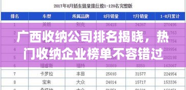 廣西收納公司排名揭曉，熱門(mén)收納企業(yè)榜單不容錯(cuò)過(guò)！