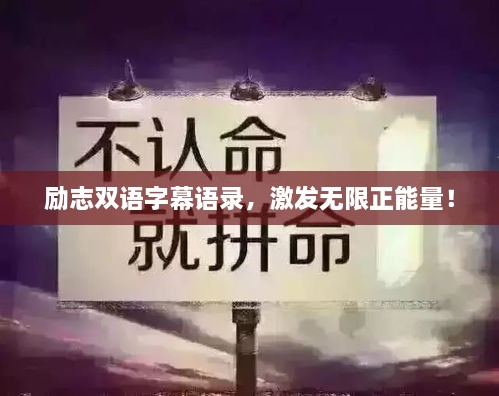 勵(lì)志雙語(yǔ)字幕語(yǔ)錄，激發(fā)無(wú)限正能量！