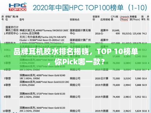 品牌耳機膠水排名揭曉，TOP 10榜單，你Pick哪一款？