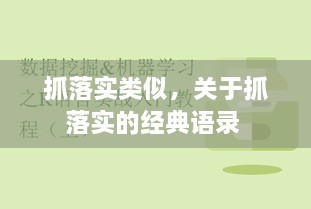 抓落實(shí)類似，關(guān)于抓落實(shí)的經(jīng)典語錄 
